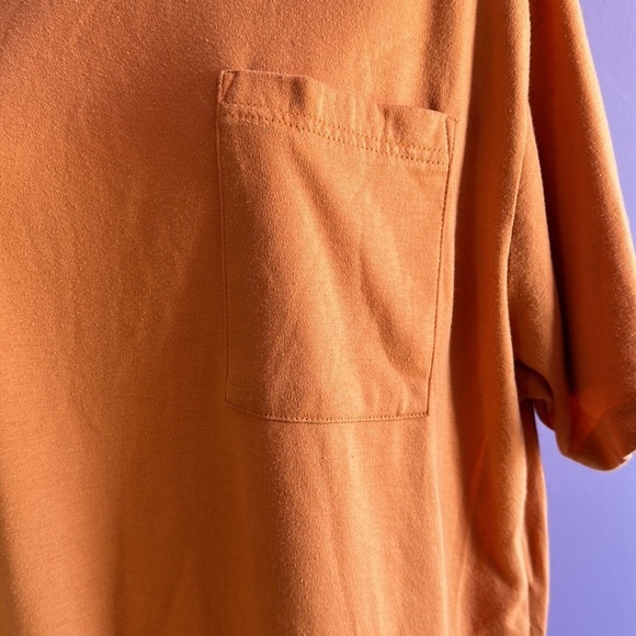 Roaman’s Women’s Short Sleeve Pocket Tee Orange Cotton Blend Size L - Picture 3 of 4